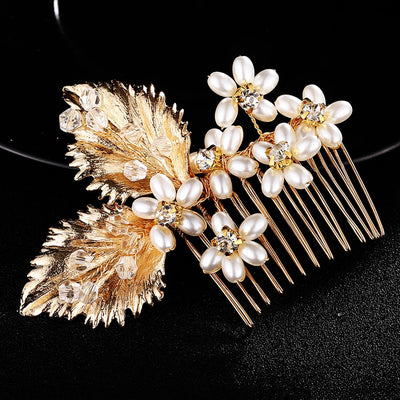 Francesca Pearl Feathered Bridal Comb