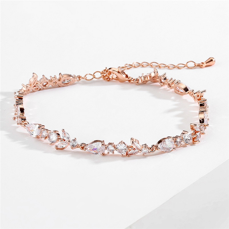 Halle Clear Crystal Bridal Bracelet