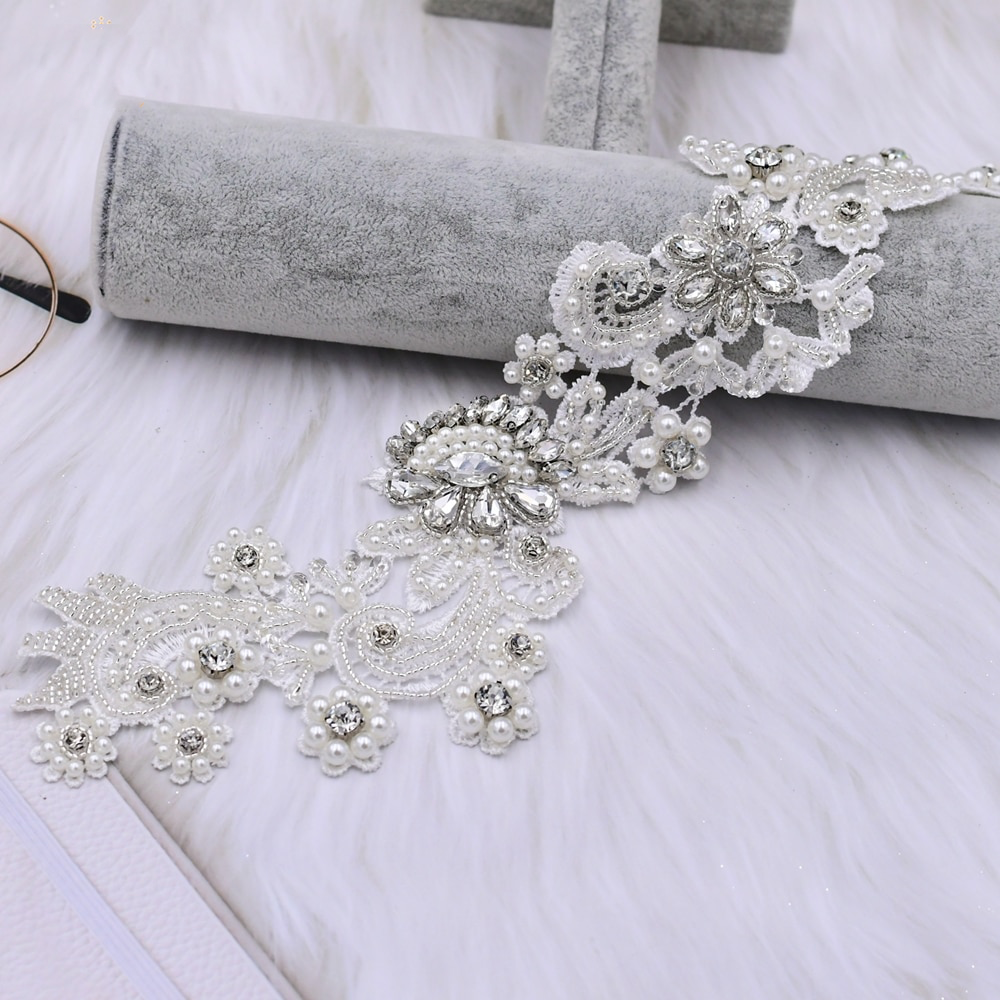 Bianca Floral Pearl Beaded Wedding Dress Belt