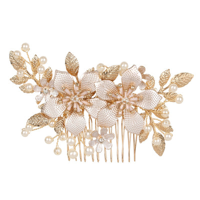 Anisa Vintage Gold & Pearl Hair Comb