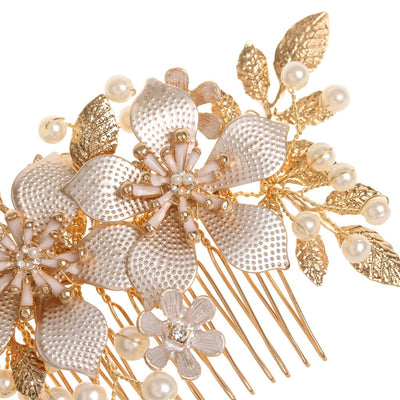 Anisa Vintage Gold & Pearl Hair Comb