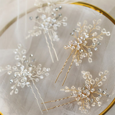 Tina Crystal Beaded Hair Pin Set (2 Piece)