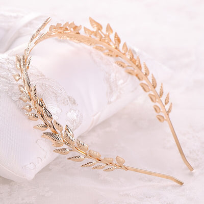 Jules Gold Goddess Leaf Wedding Headband