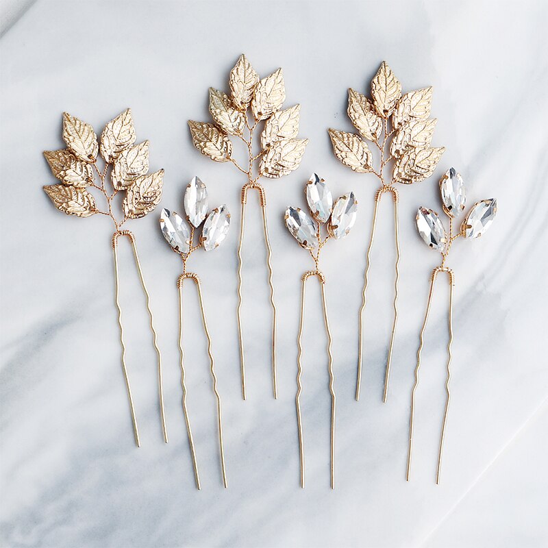 Colleen Branch Leaf Mini Bridal Hair Pin Set (6 Piece)