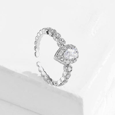 CZ Water Drop Engagement Ring