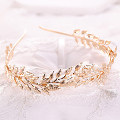 Jules Gold Goddess Leaf Wedding Headband