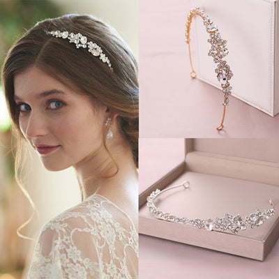 Taylor Crystal Cluster Bride Headband