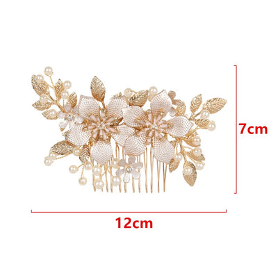 Anisa Vintage Gold & Pearl Hair Comb