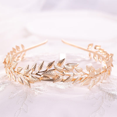 Jules Gold Goddess Leaf Wedding Headband