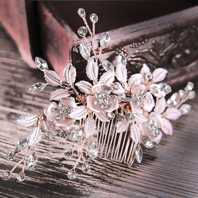 Sheri Blossom Floral Hair Comb- Gold/Rose Gold/Silver