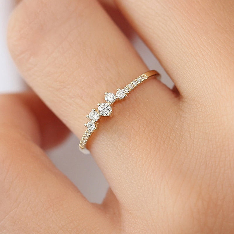 Delicate CZ Diamond Engagement Ring