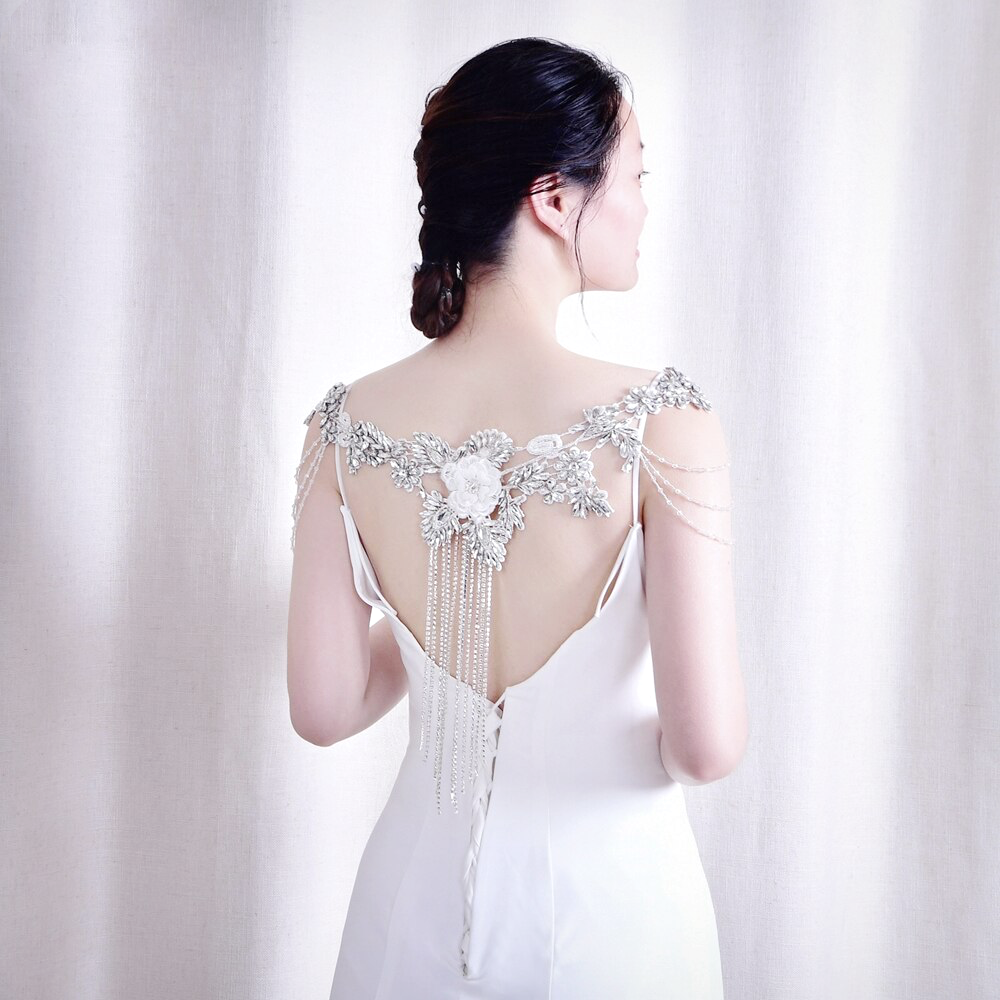 Mina Delicate Flower Tassel Bridal Wrap