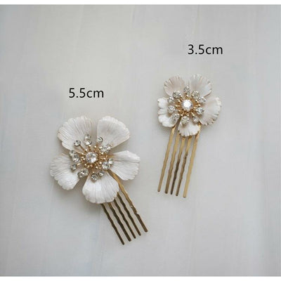 Ada Blush Mini Flower Hair Comb Set (2 Piece)