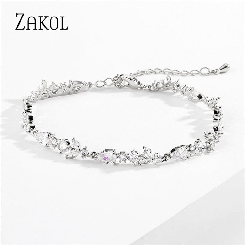 Halle Clear Crystal Bridal Bracelet