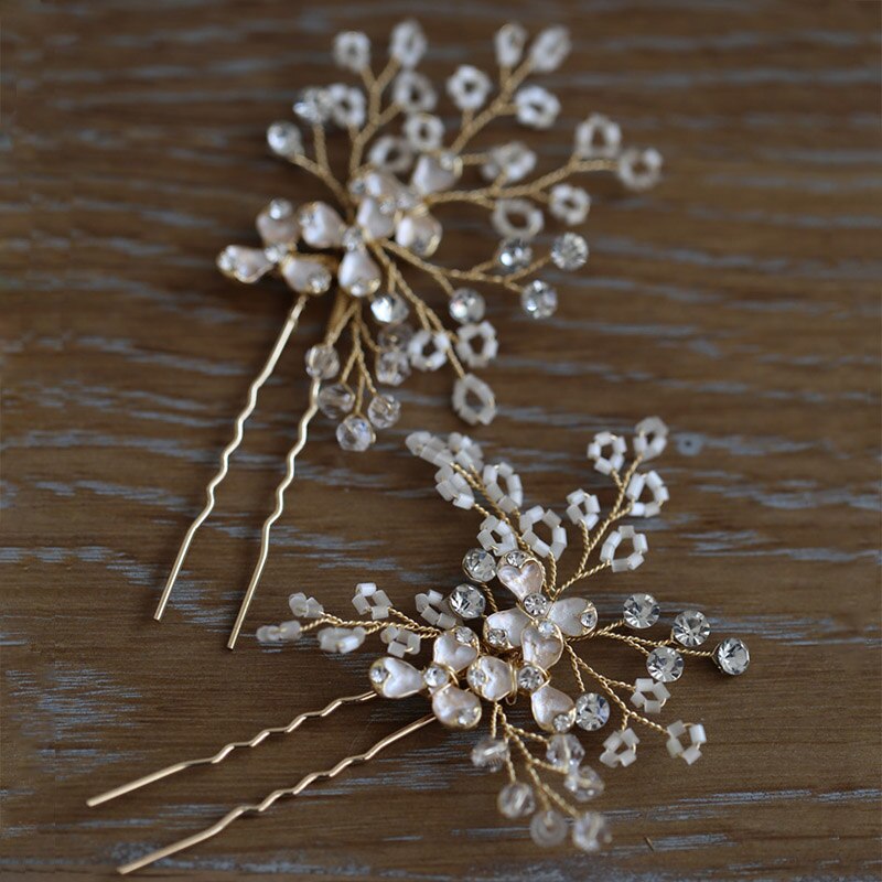 Tina Crystal Beaded Hair Pin Set (2 Piece)