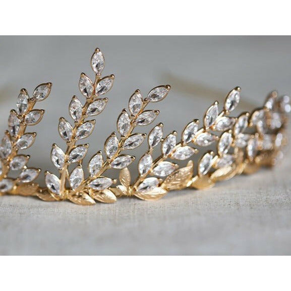 Valeria Golden Bridal Tiara Crown