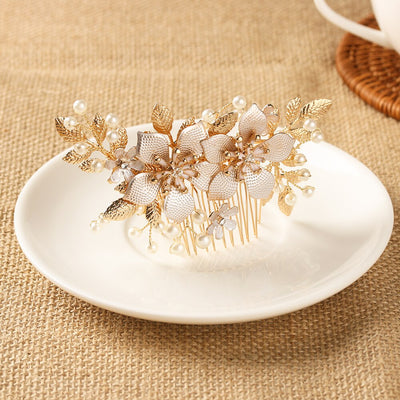 Anisa Vintage Gold & Pearl Hair Comb