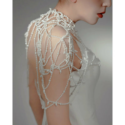 Bex String Pearl Bridal Shawl