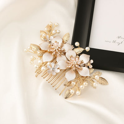 Anisa Vintage Gold & Pearl Hair Comb