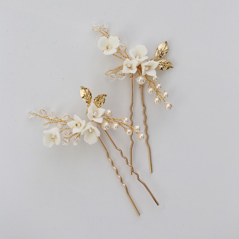 Mila Antique Gold Bridal Hair Pin Set (2 Piece)