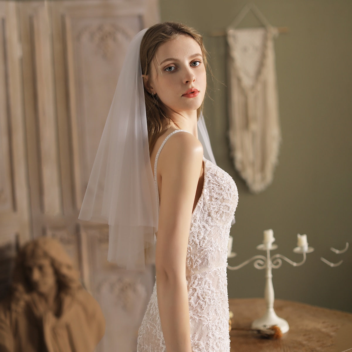 Ana Classic Elbow Length Bridal Veil