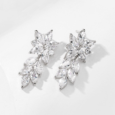 Cluster Crystal Bride Earrings