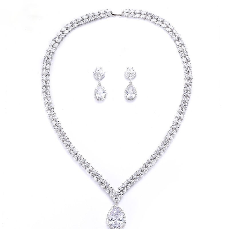 Ximena Crystal Bridal Necklace & Earrings Set