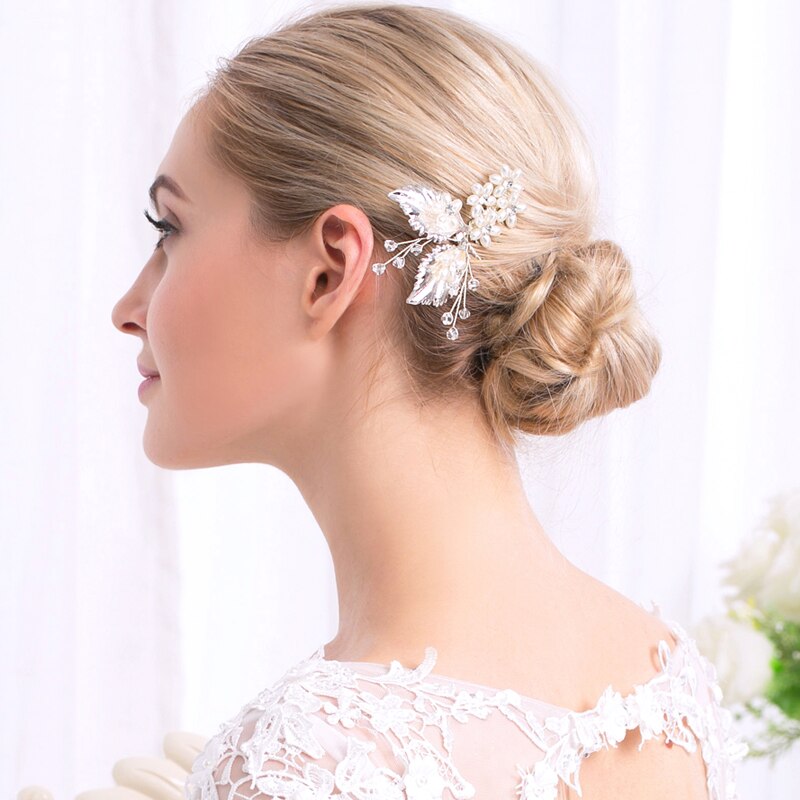 Francesca Pearl Feathered Bridal Comb