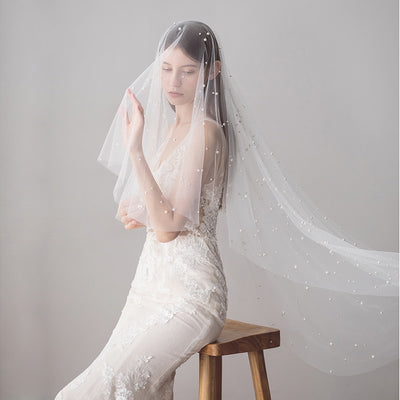 Willa Two Layer Pearl Bridal Veil