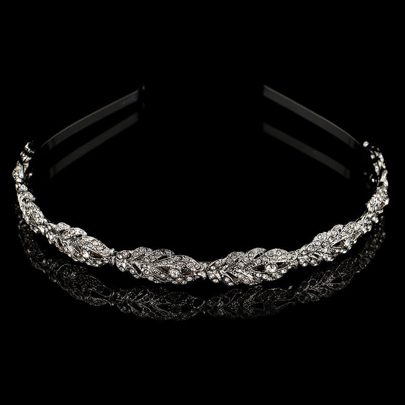 Anika Thin Bridal Headband-Silver/Gold/Rose Gold