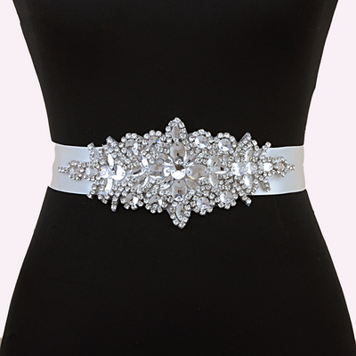 Arta Crystal Rhinestone Bling Beaded Sash