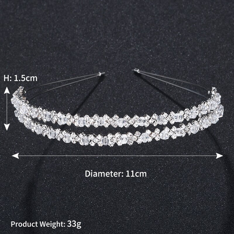 Rae Double Pave Crystal Bride Headband