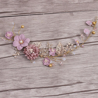 Jayla Purple Flower Wedding Headband