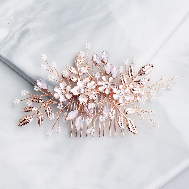 Widalys Rose Gold Wedding Hair Comb