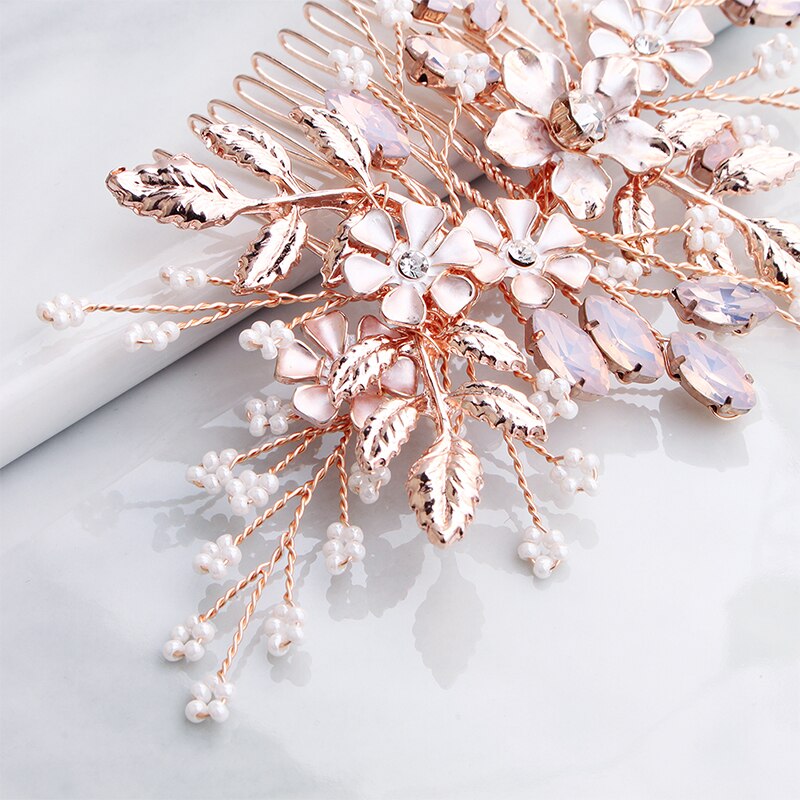 Widalys Rose Gold Wedding Hair Comb