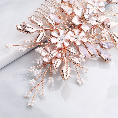 Widalys Rose Gold Wedding Hair Comb