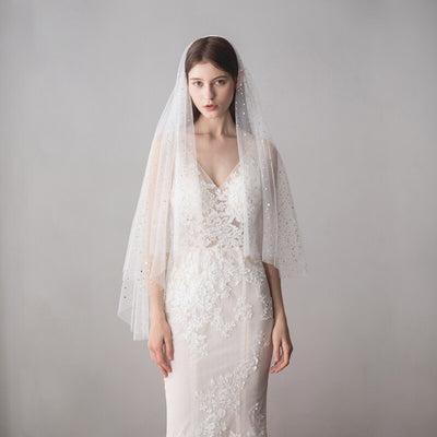 Kira Knee Length Glitter Bridal Veil