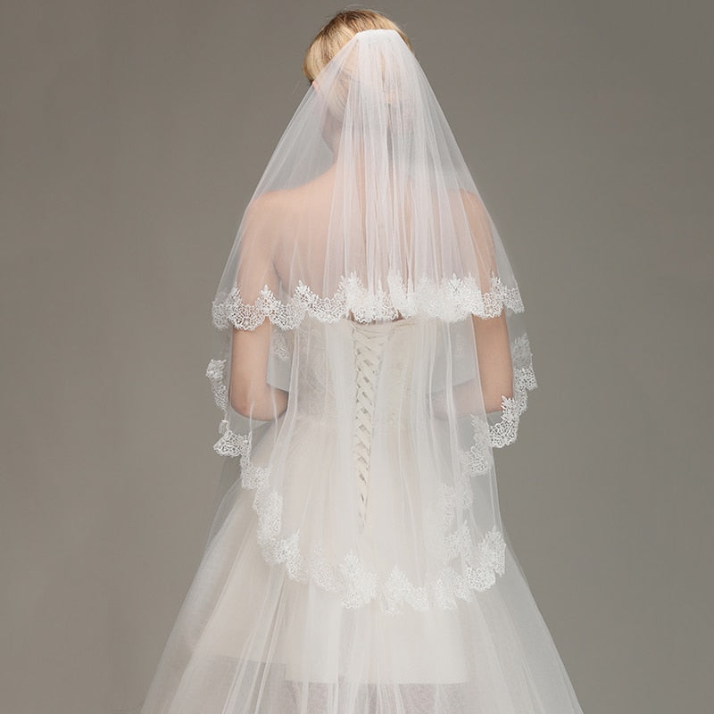 Alaya Lace Edge Bridal Veil