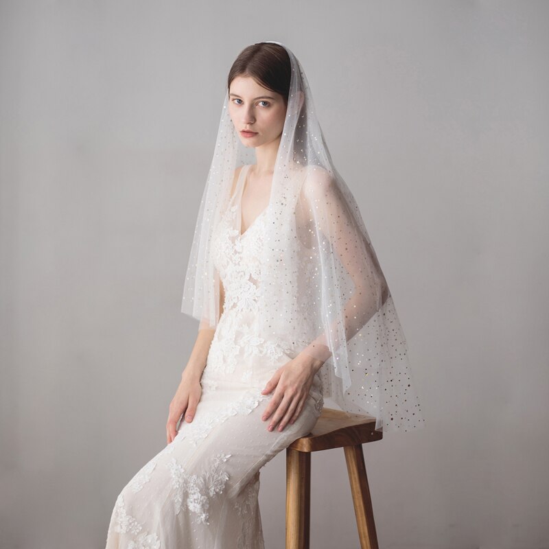 Kira Knee Length Glitter Bridal Veil