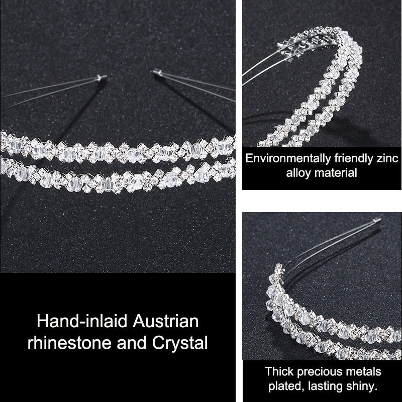 Rae Double Pave Crystal Bride Headband