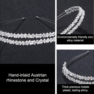 Rae Double Pave Crystal Bride Headband