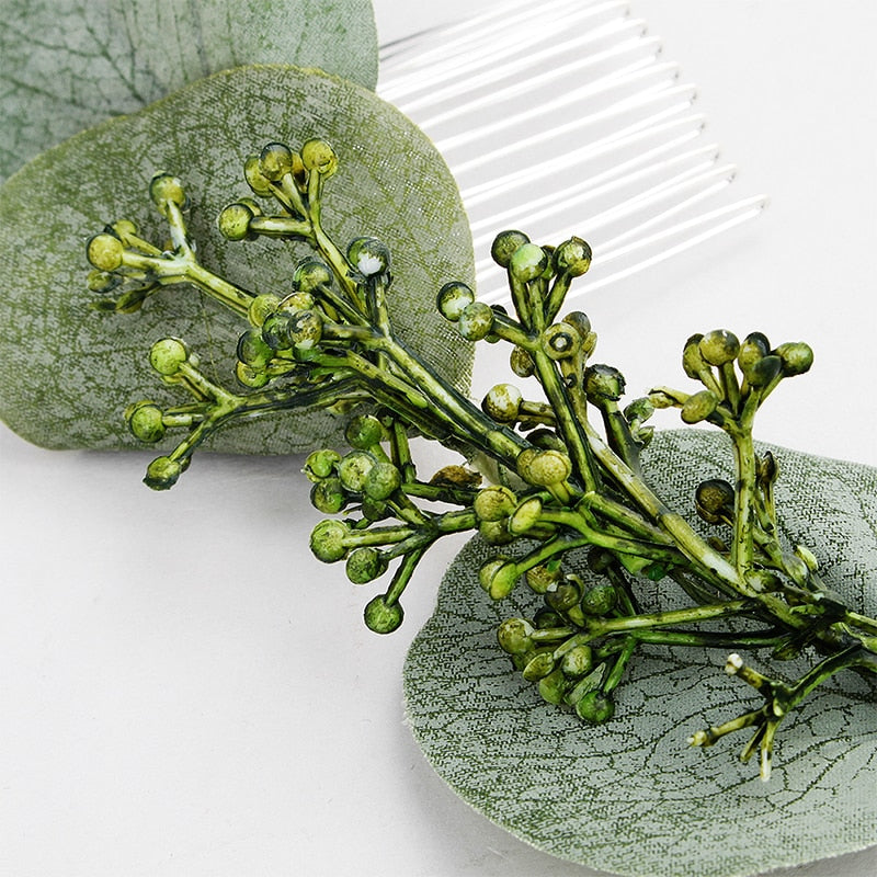 Brinley Eucalyptus Greenery Hair Comb