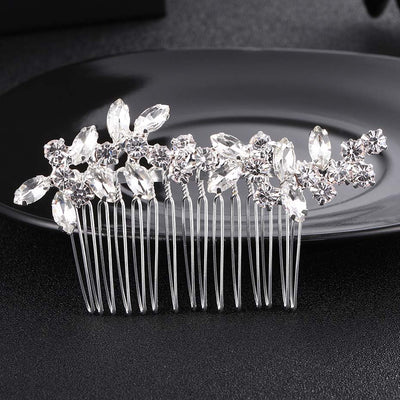 Tanya Silver Rhinestone Bridal Comb