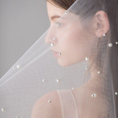 Willa Two Layer Pearl Bridal Veil