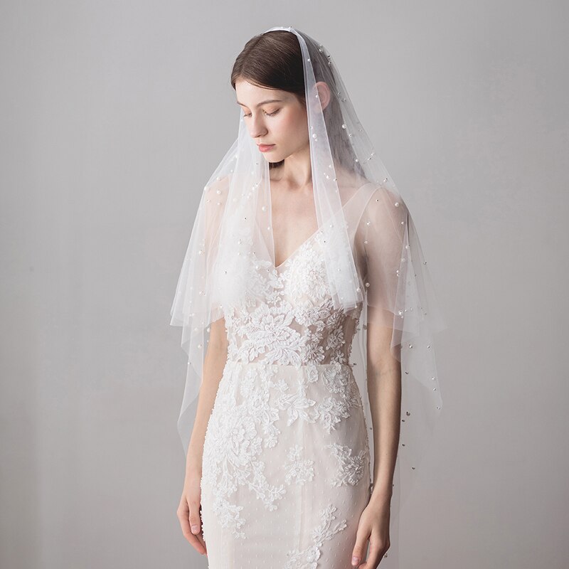 Willa Two Layer Pearl Bridal Veil