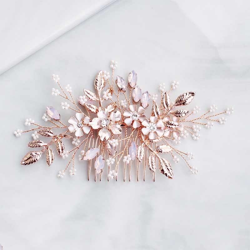 Widalys Rose Gold Wedding Hair Comb