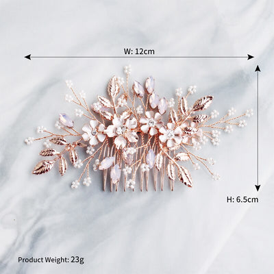 Widalys Rose Gold Wedding Hair Comb