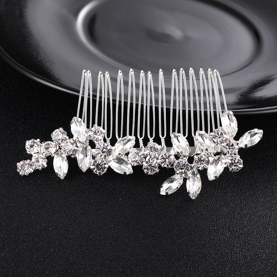 Tanya Silver Rhinestone Bridal Comb