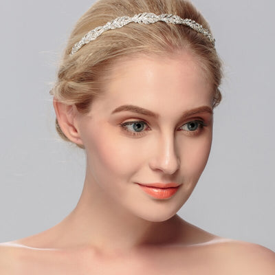 Anika Thin Bridal Headband-Silver/Gold/Rose Gold