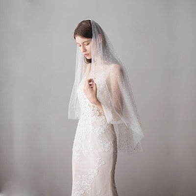 Kira Knee Length Glitter Bridal Veil